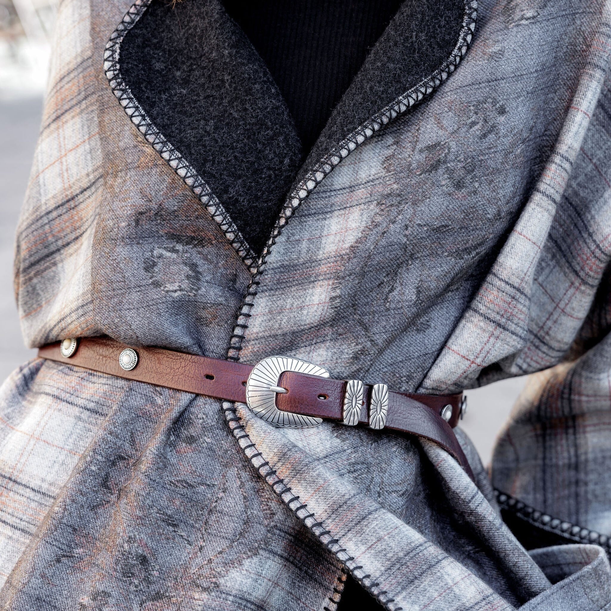 WAIST POINT - PV2412 Belt - Brown - Pearl White