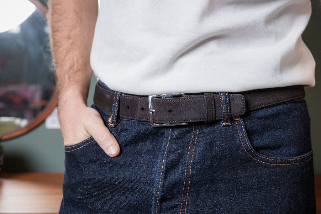 BERWICK 1707 - Cintura - Camoscio - Dark Peat Accessori Uomo Berwick 1707