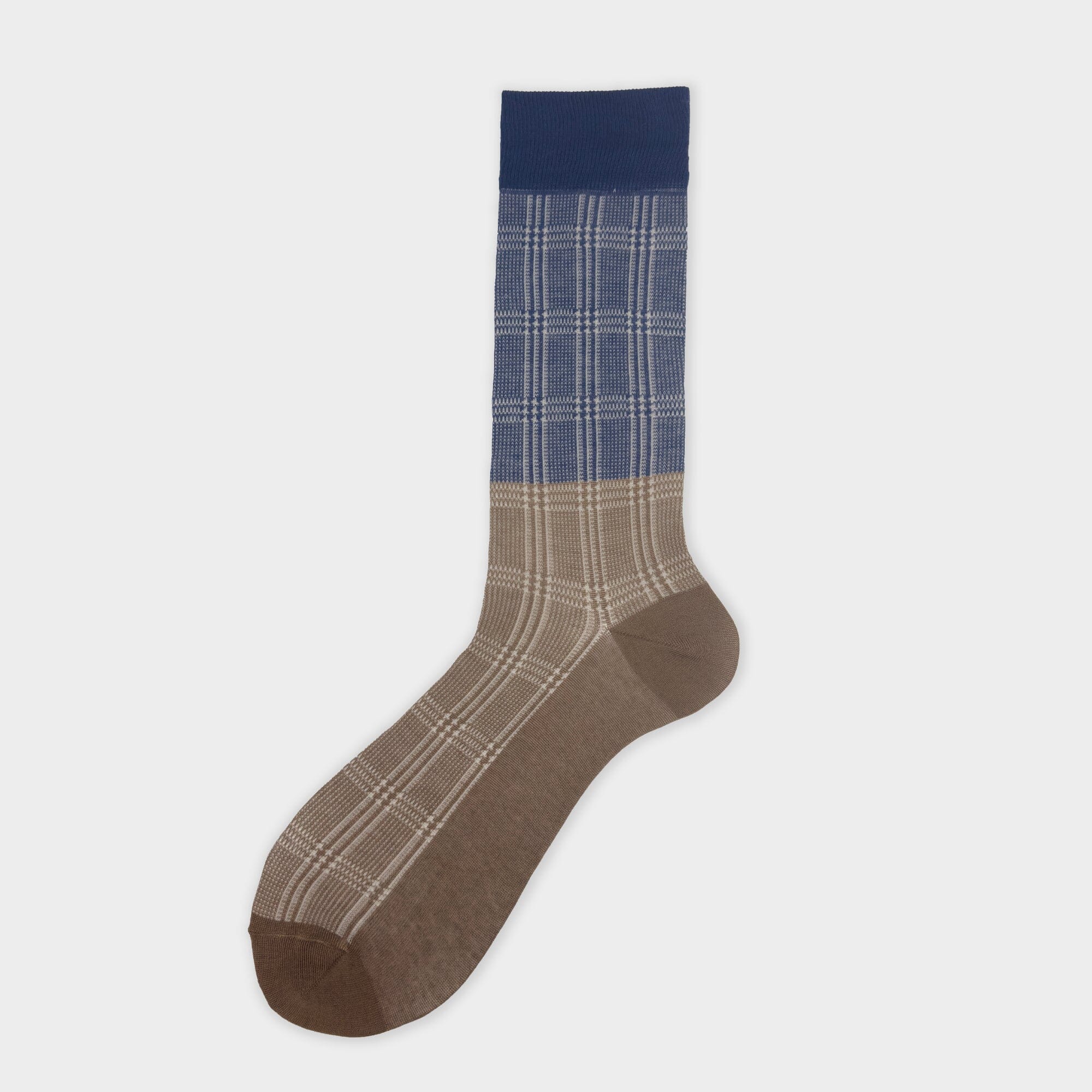 ALTO MILANO - Calzino corto- 26PEAM2205UC_45- Tartan Bluette Nocciola Accessori Uomo Alto Milano