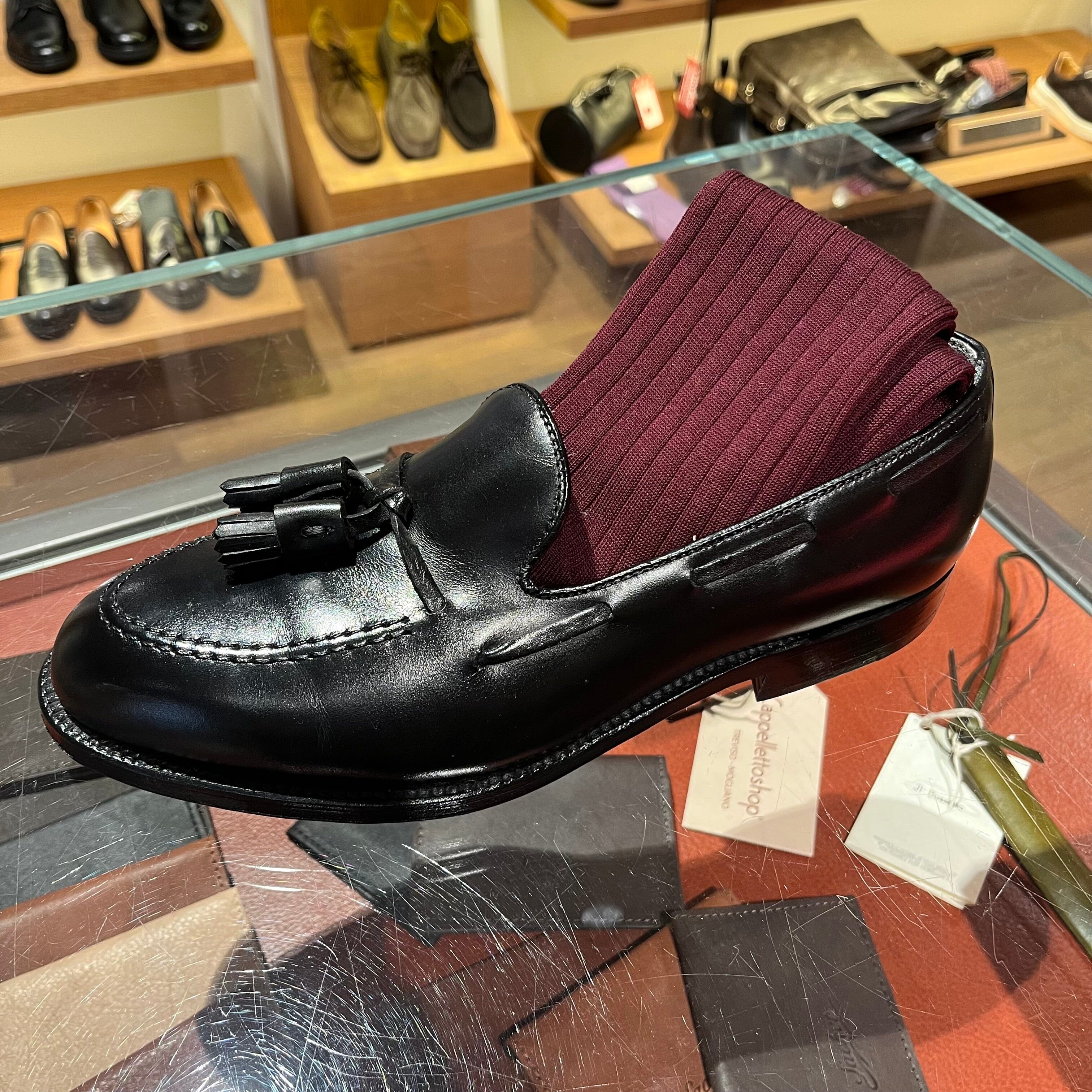 ALTO MILANO - Filoscozia short - calzino 211 - col. 06 Bordeaux Accessori Uomo Alto Milano