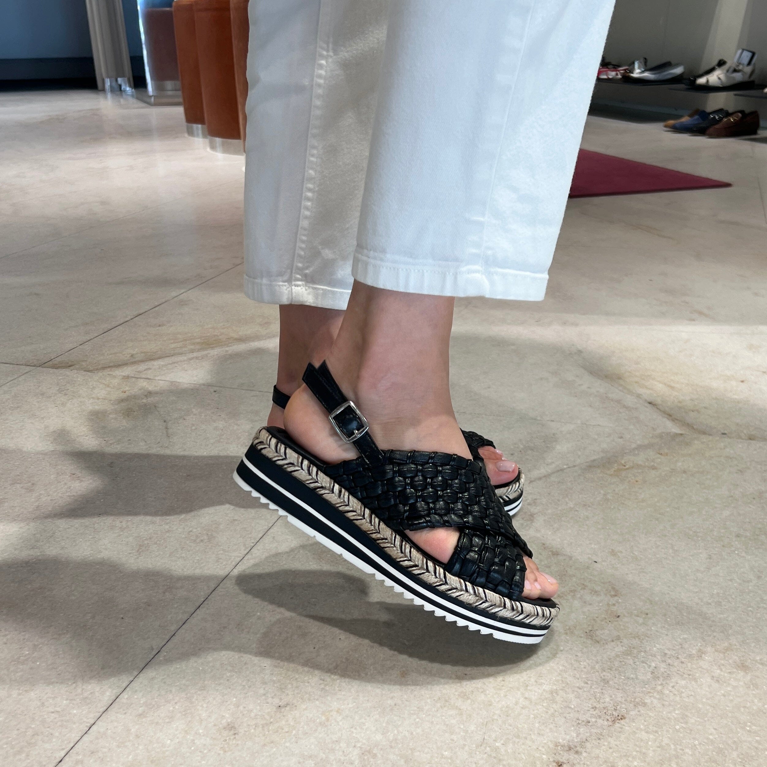 PONS QUINTANA - Sandali Zeppa - MILAN 11528 - Nero Scarpe Donna PONS QUINTANA