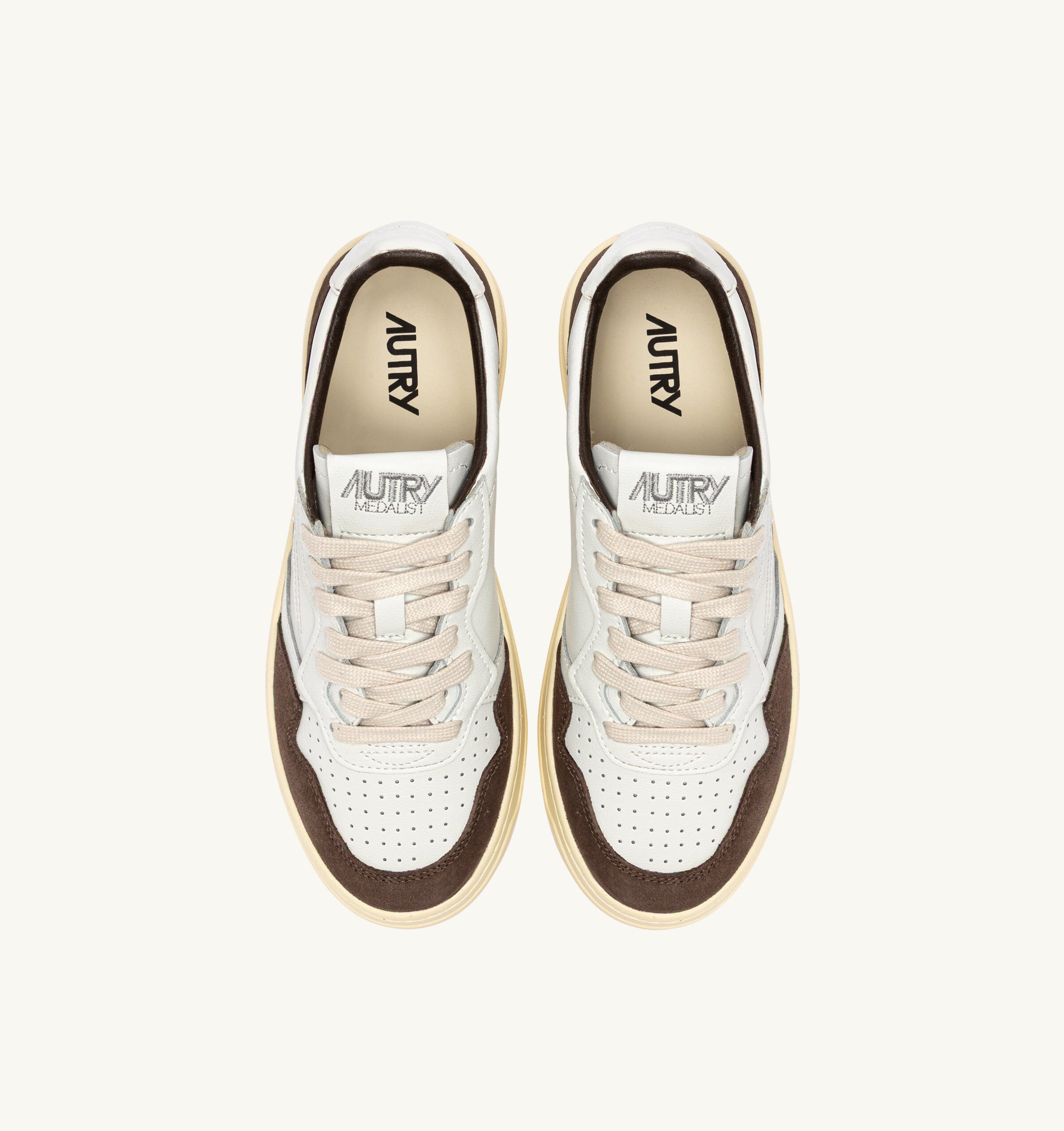 AUTRY - AULM FT19 - Sneakers MEDALIST - Bianco Mogano Scarpe Uomo AUTRY - Collezione uomo
