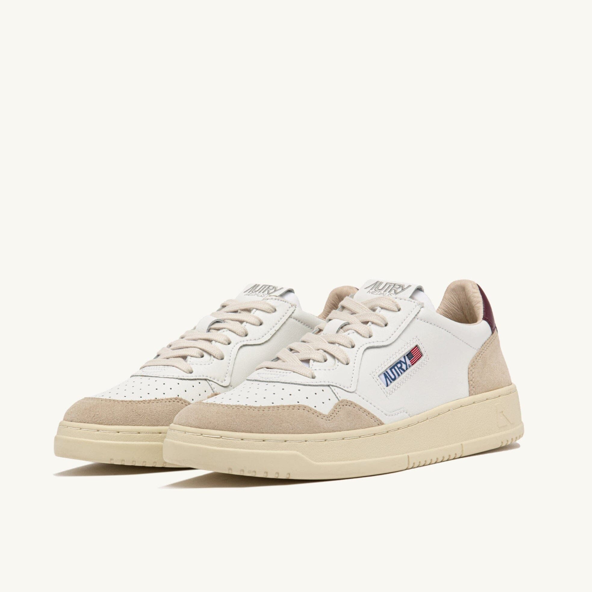 AUTRY AULW LS03 - LOW WOM LEAT/SUEDE - Bianco Burgundy Scarpe Donna AUTRY - Collezione donna