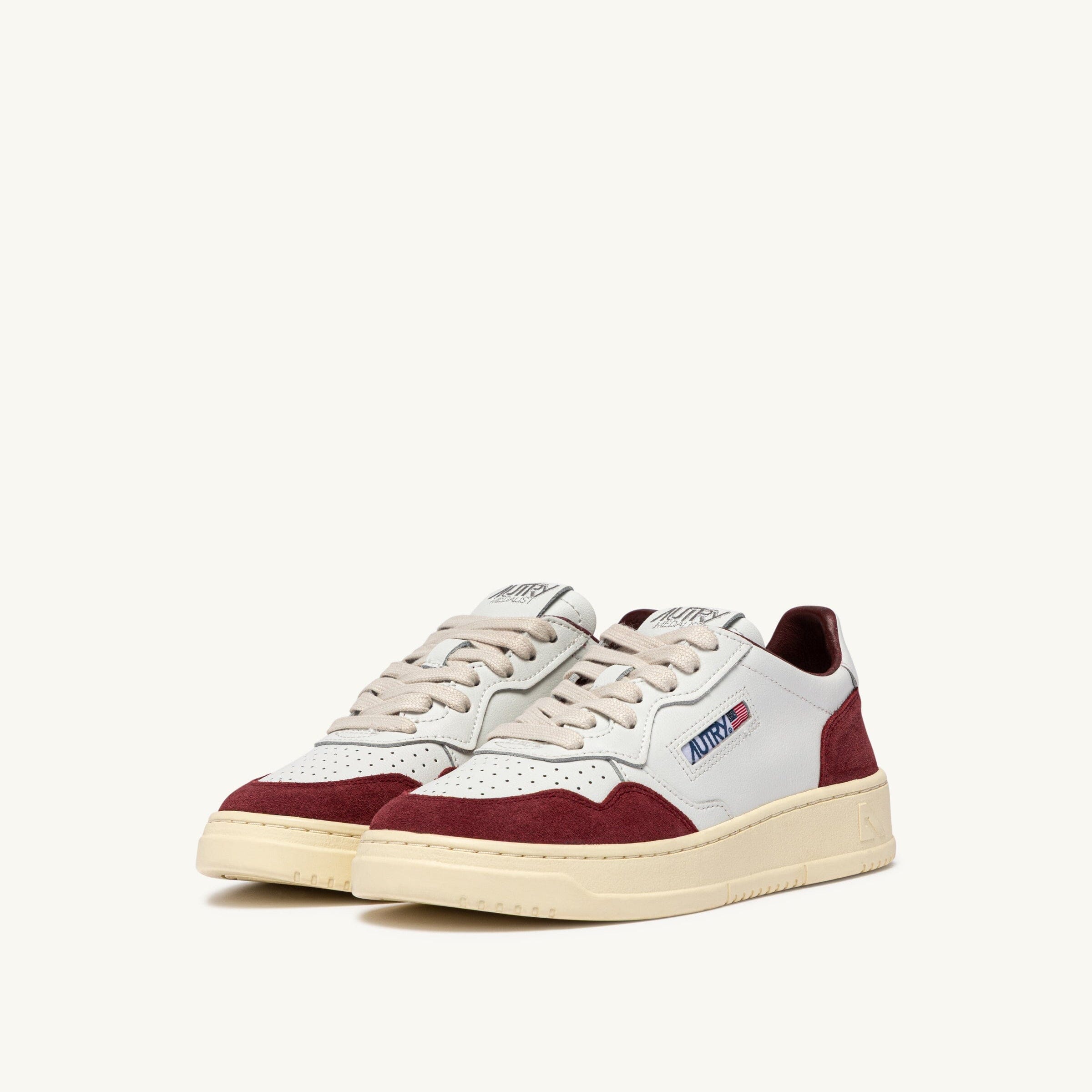 AUTRY - AULW FT20 - Sneakers MEDALIST - Bianco Borgogna Scarpe Donna AUTRY - Collezione donna