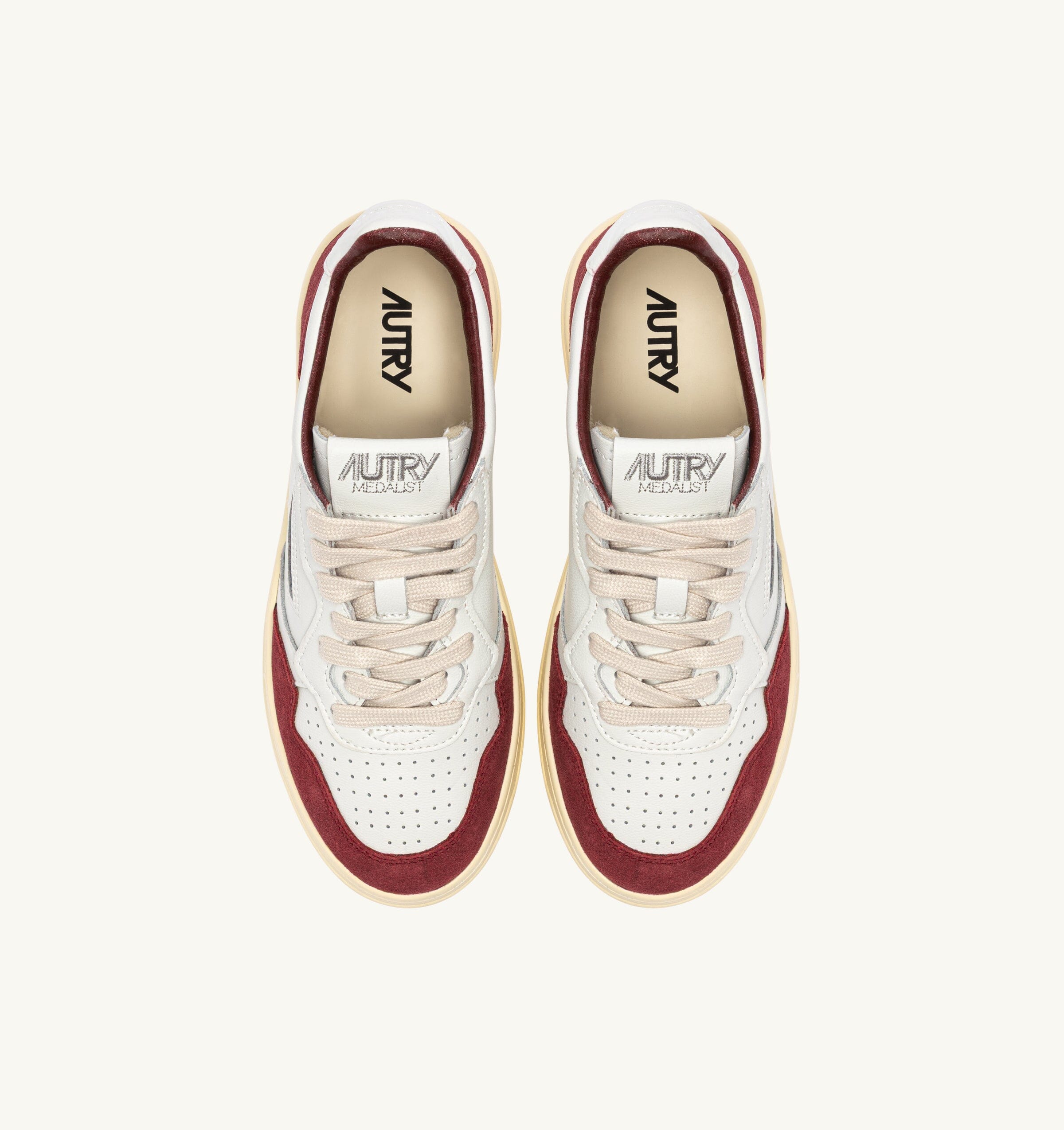 AUTRY - AULW FT20 - Sneakers MEDALIST - Bianco Borgogna Scarpe Donna AUTRY - Collezione donna