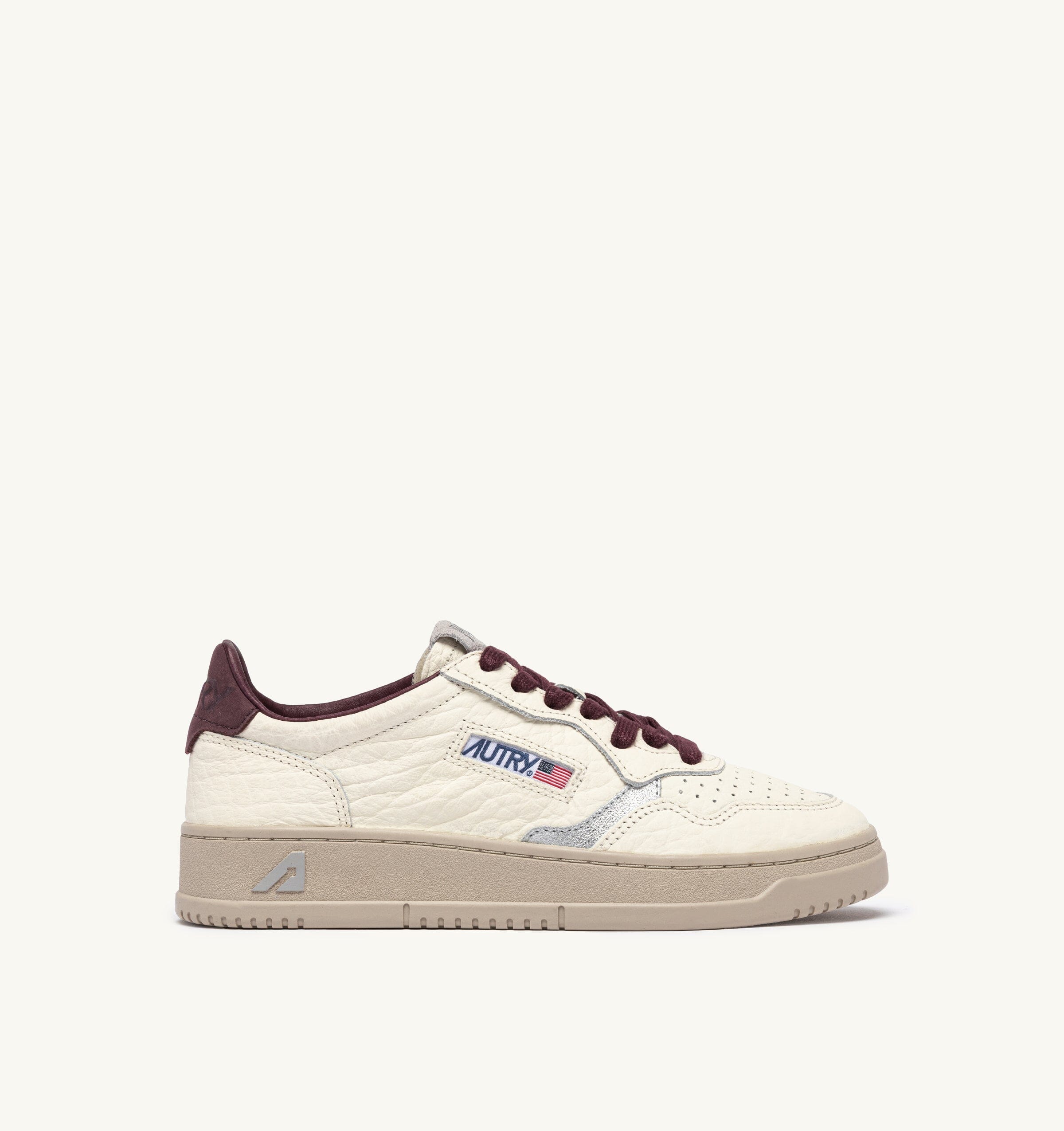 AUTRY - AULW NE19 - Sneakers MEDALIST - Bianco Silver Bordeaux Scarpe Donna AUTRY - Collezione donna