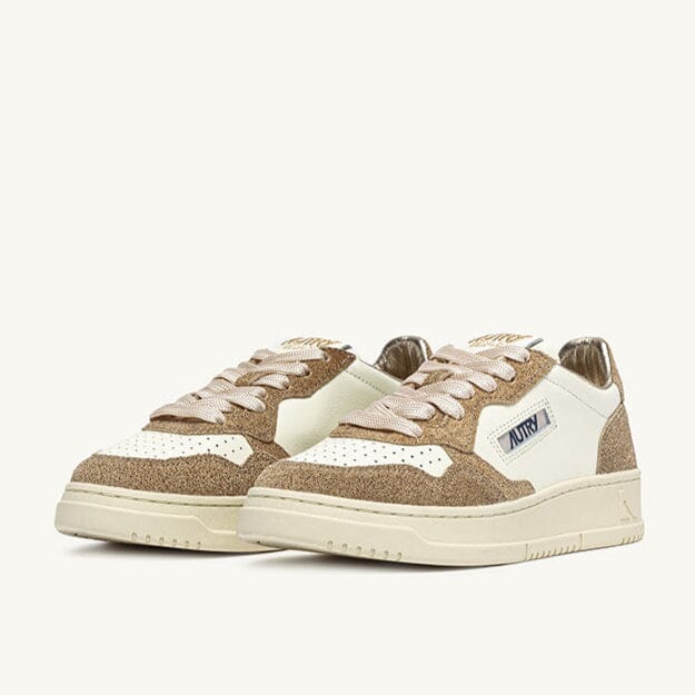 AUTRY - AULW TA03 - Sneakers MEDALIST - Avorio Glitter Oro Scarpe Donna AUTRY - Collezione donna