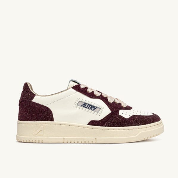 AUTRY - AULW TA05 - Sneakers MEDALIST - Rosso Bordeaux Glitter Scarpe Donna AUTRY - Collezione donna