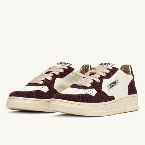AUTRY - AULW TA05 - Sneakers MEDALIST - Rosso Bordeaux Glitter Scarpe Donna AUTRY - Collezione donna