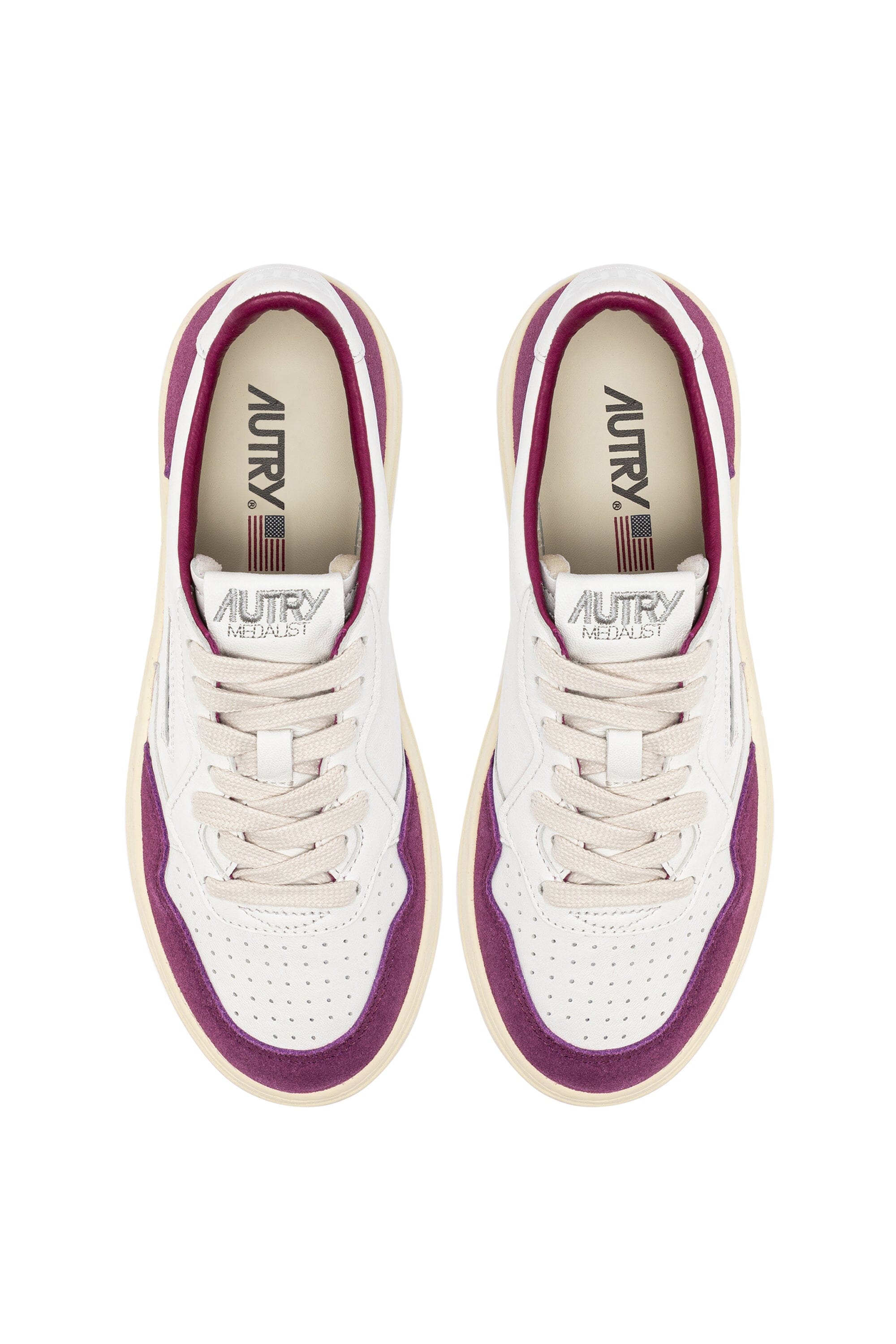 AUTRY - AULW GS39 - Sneakers - LOW WOM SUEDE LEAT - Bianco Scarlatto Scarpe Donna AUTRY - Collezione donna