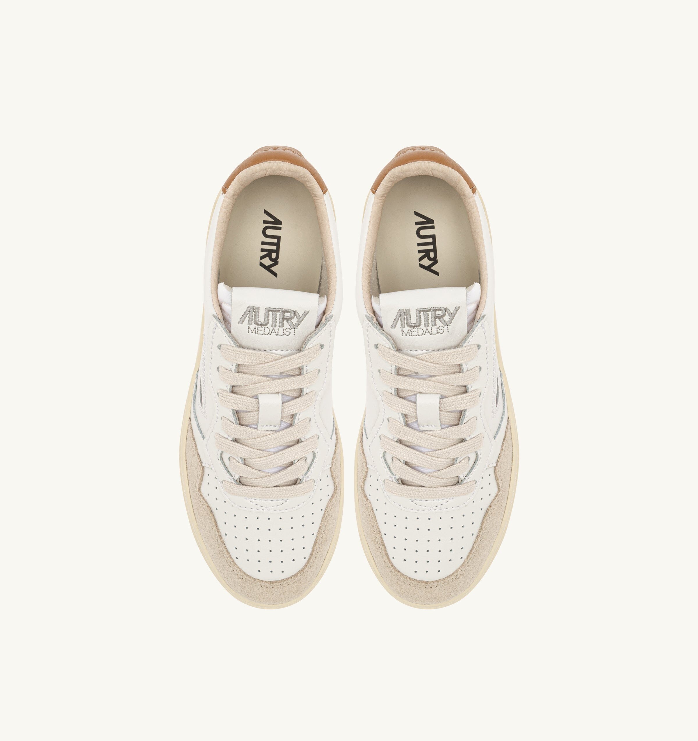 AUTRY AULW LS02 - LOW WOM LEAT/SUEDE - Bianco Camel Scarpe Donna AUTRY - Collezione donna