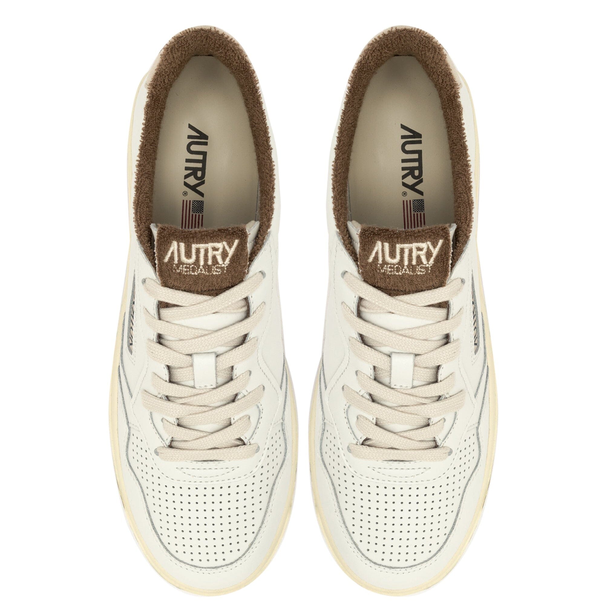 AUTRY - AULW VS03 -Sneakers LOW WOM LEAT - Bianco Marrone Scarpe Donna AUTRY - Collezione donna
