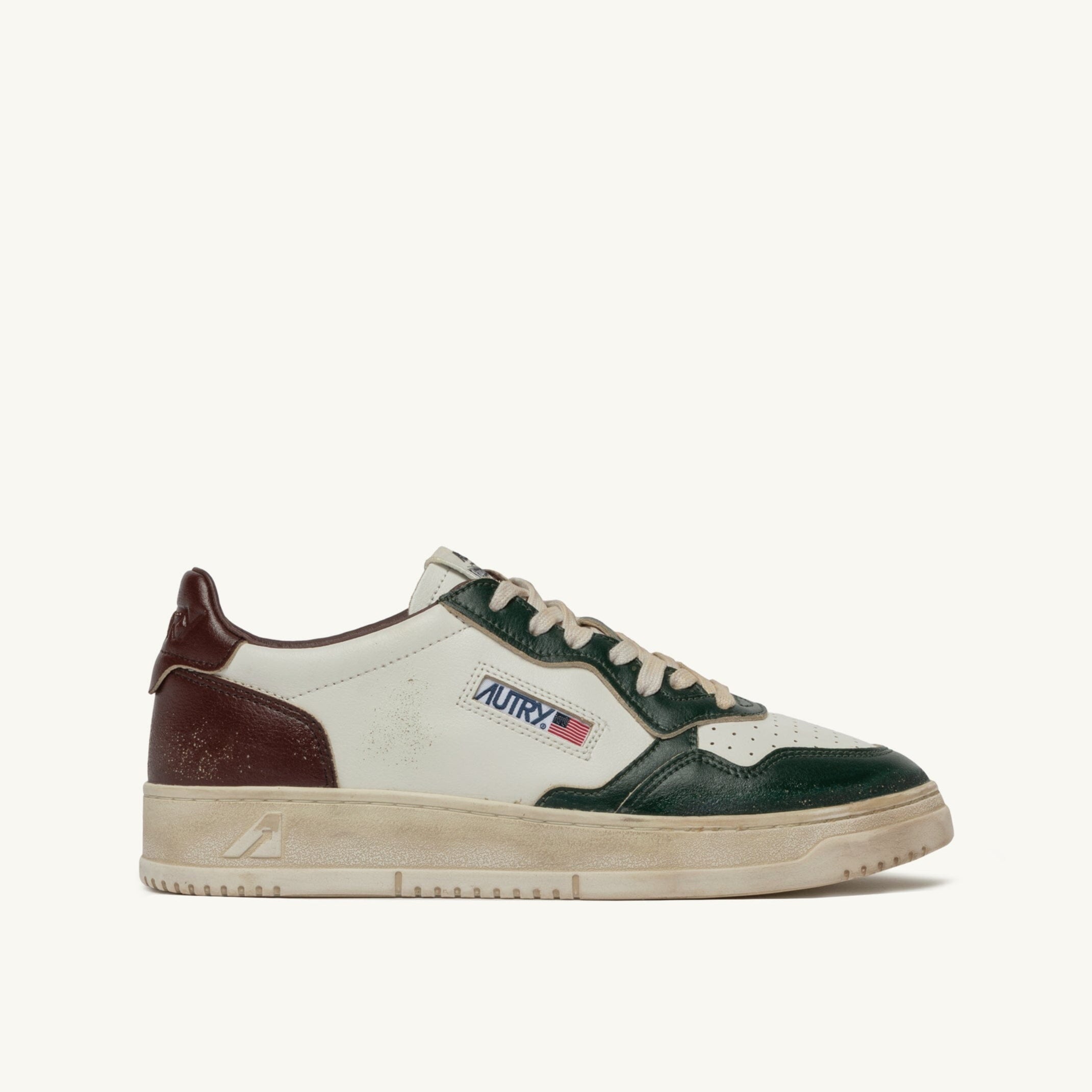 AUTRY - Sneakers AVLM SV52- LOW MAN LEAT VINTAGE - Verde Marrone Scarpe Uomo AUTRY - Collezione uomo