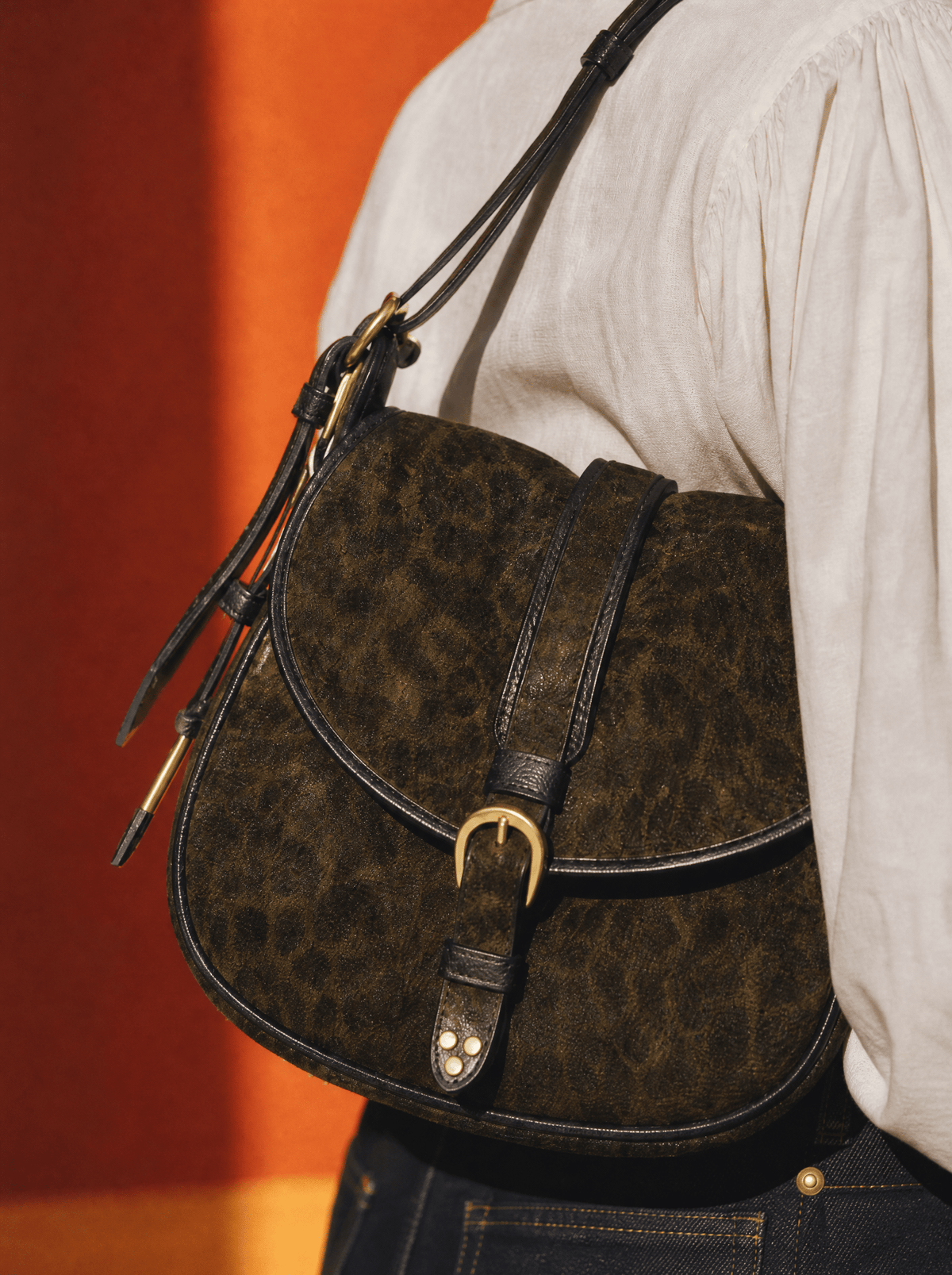 JEROME DREYFUSS - Borsa A Spalla - Gildas - Leopard Kaki Borse Jerome Dreyfuss