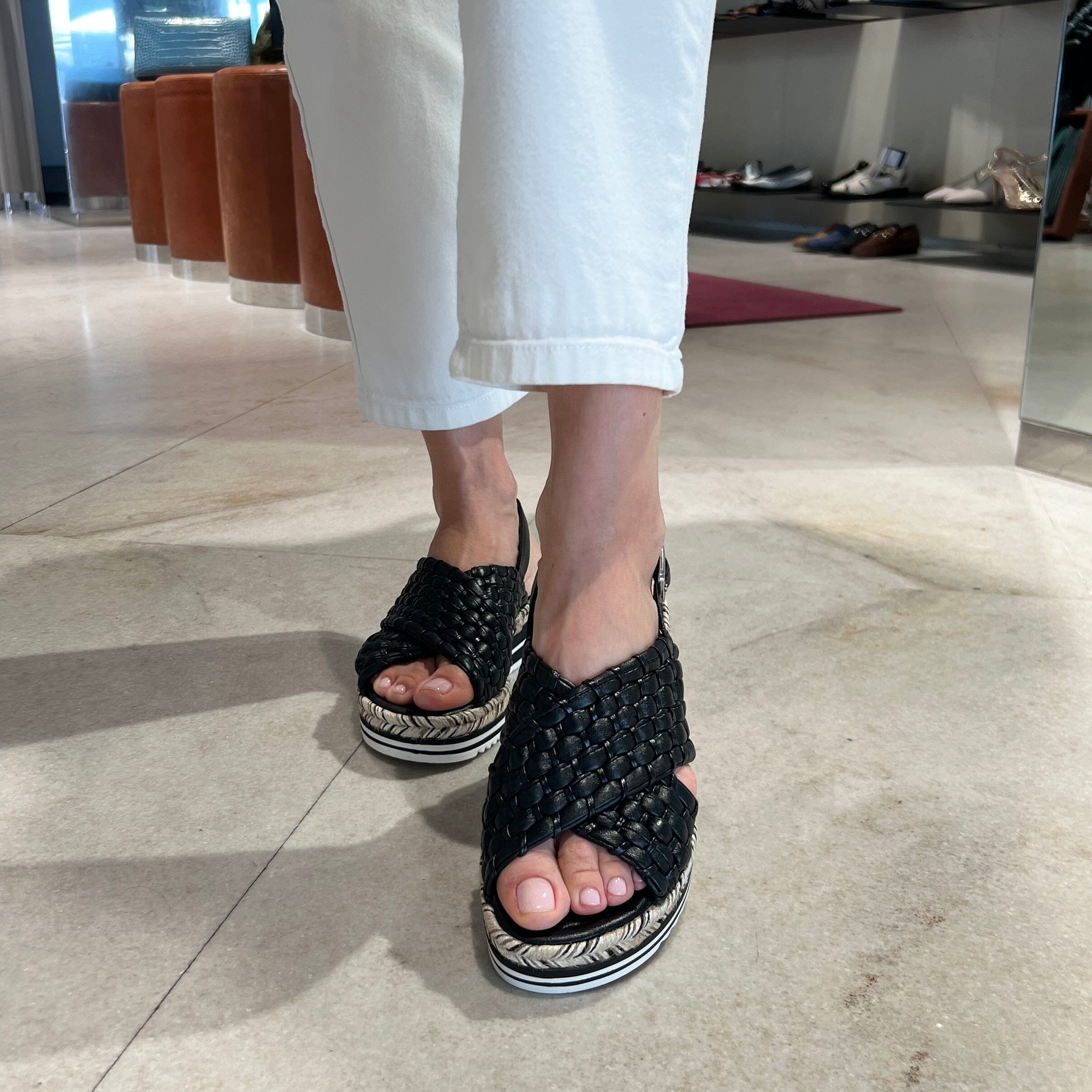PONS QUINTANA - Sandali Zeppa - MILAN 11528 - Nero Scarpe Donna PONS QUINTANA