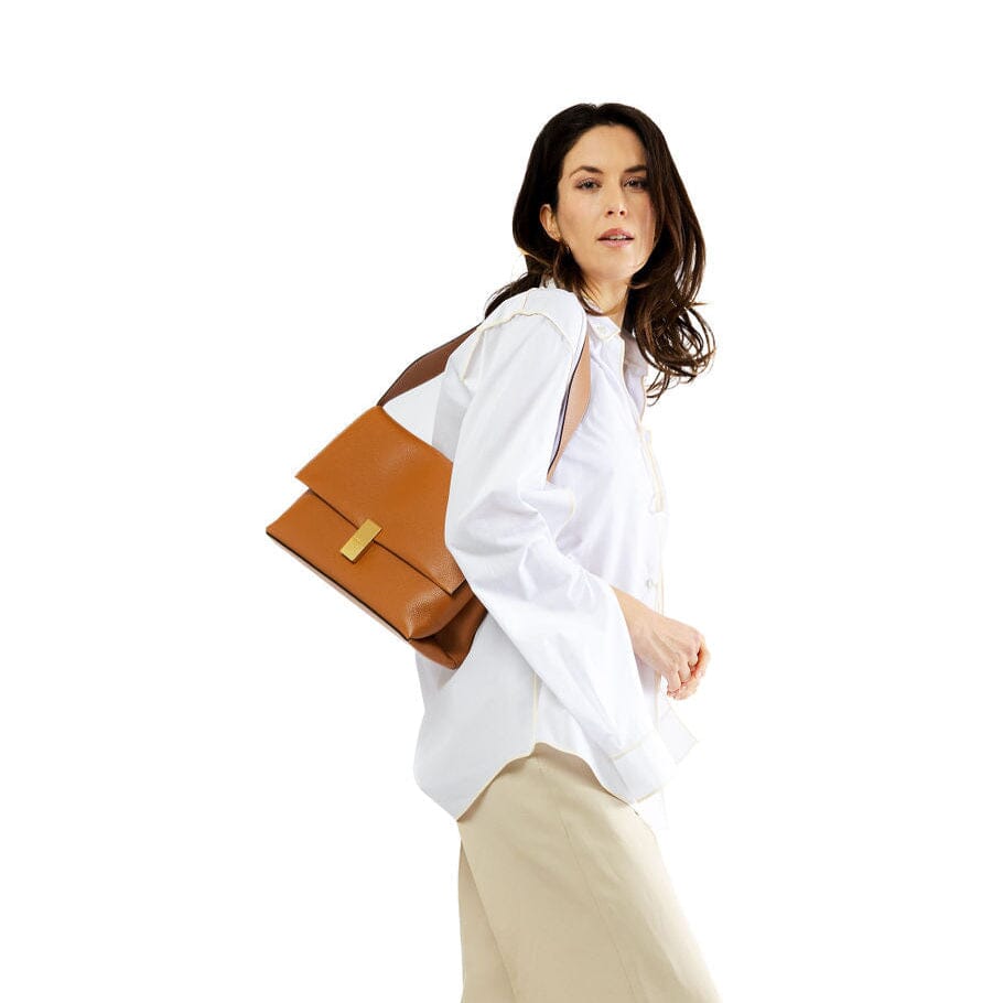 MOULIEBRE - Borsa a spalla - Olivia - Camel Bottalato Borse MOULIEBRE