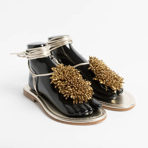 PAOLA FIORENZA - Sandali Bassi Infradito - SS2346 Oro Scarpe Donna PAOLA FIORENZA
