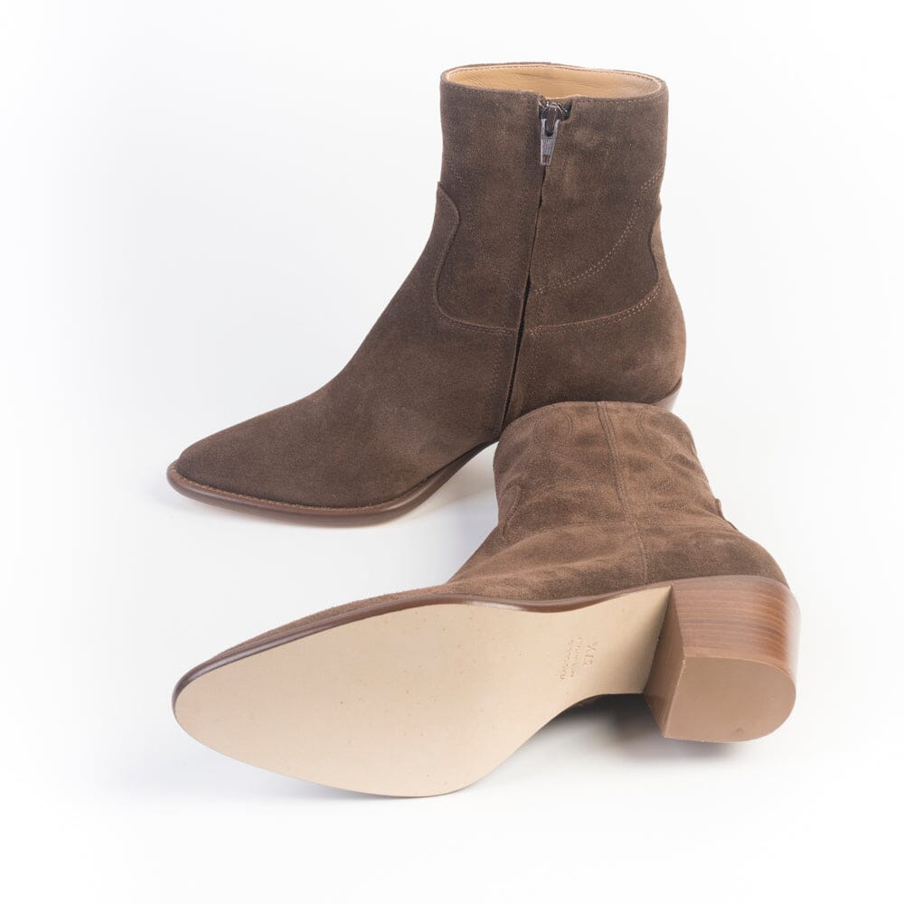 ANNA F - Stivaletto Texano - 9966 - Velour Caffè Scarpe Donna Anna F.