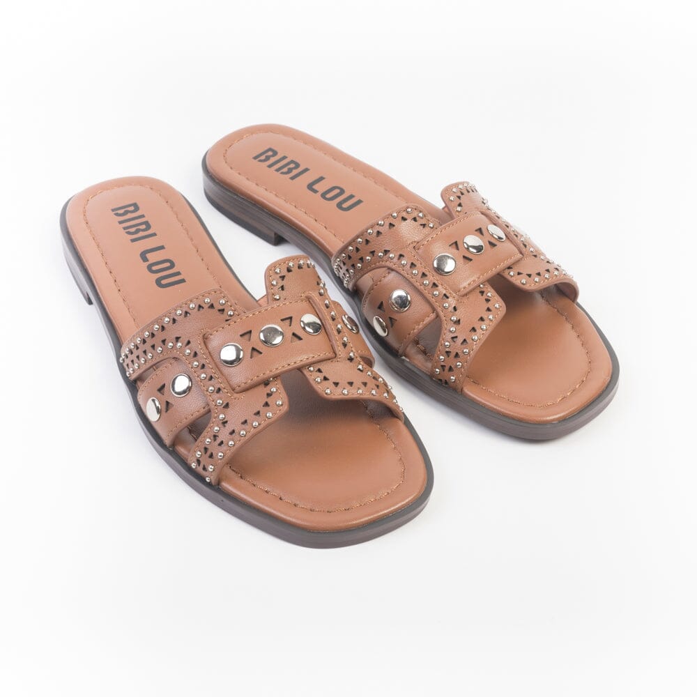 BIBI LOU - Mules - Holly 752Z10VK - Borchie Cuoio Scarpe Donna BIBI LOU