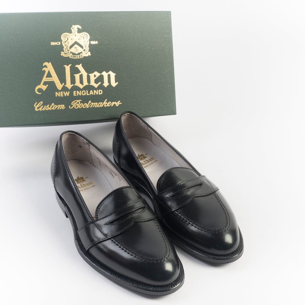 ALDEN - 6845 - Mocassino Full Strap - Cordovan Nero Scarpe Uomo Alden