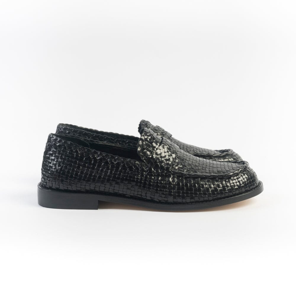 POESIE VENEZIANE - Mocassino - SPG30 - Pelle Nero Intreccio Scarpe Donna POESIE VENEZIANE