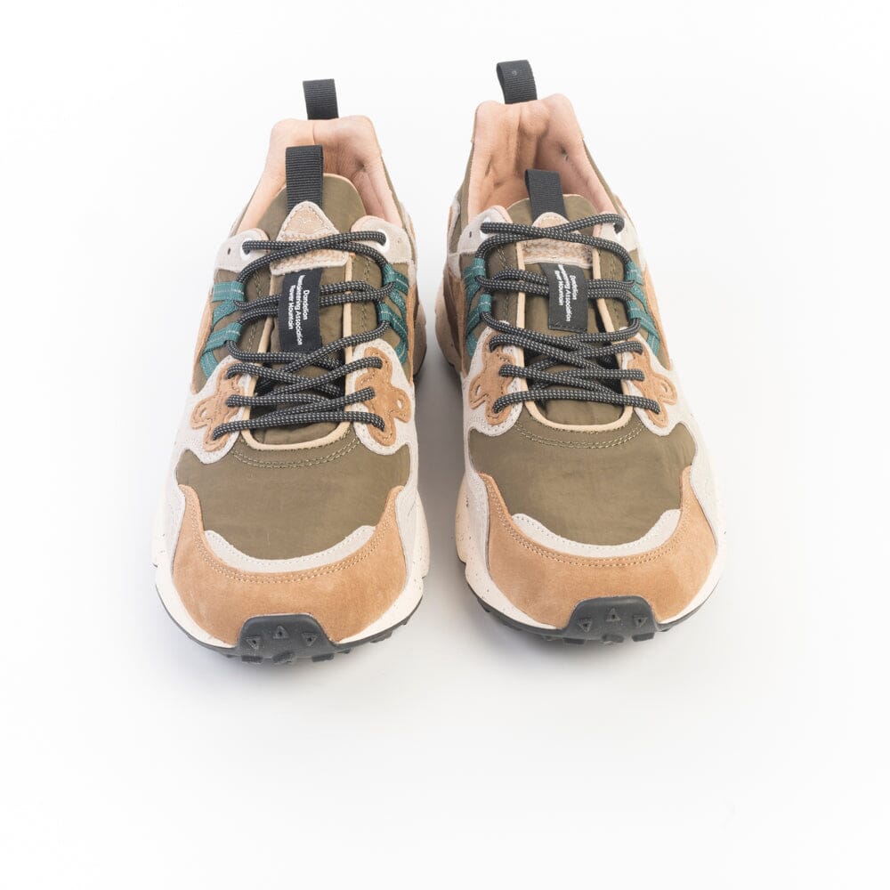 FLOWER MOUNTAIN - Sneakers Yamano 3 - 1E98 - Verde Brown Taupe Scarpe Uomo FLOWER MOUNTAIN