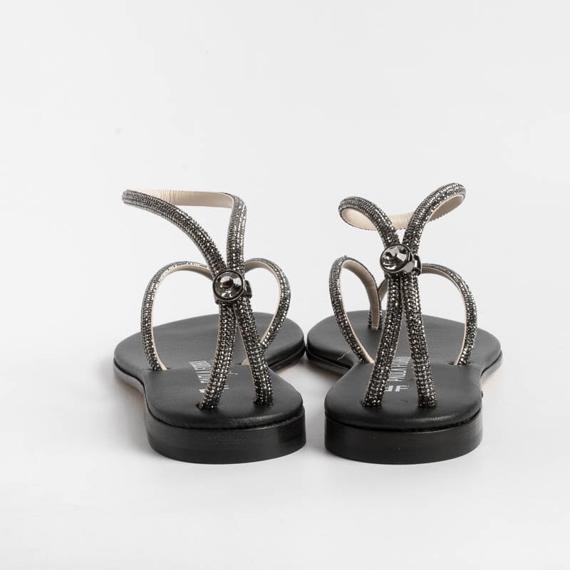 PAOLA FIORENZA - Flat thong sandals FD03 - Black Shoes Woman PAOLA FIORENZA