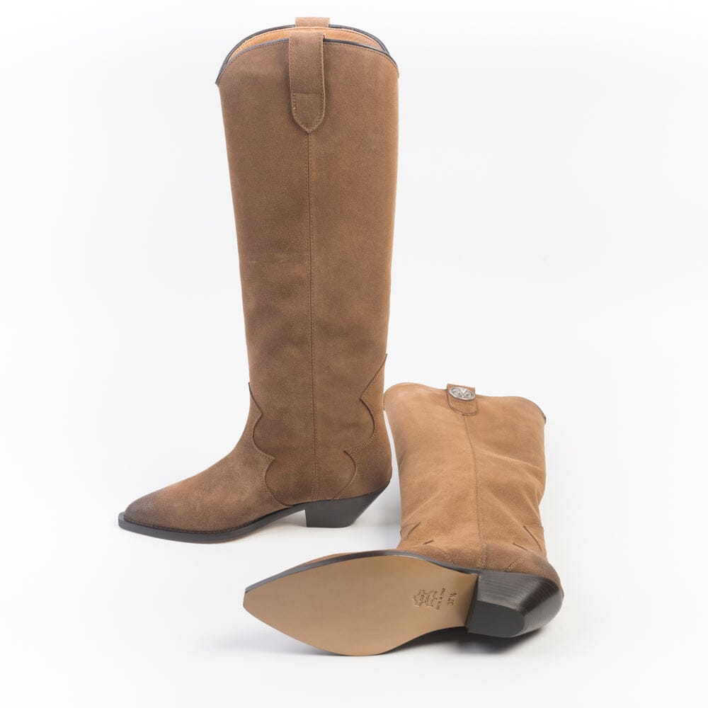 VIA ROMA 15 - Stivali - Texano 4681 - Velour Mogano Scarpe Donna Via Roma 15