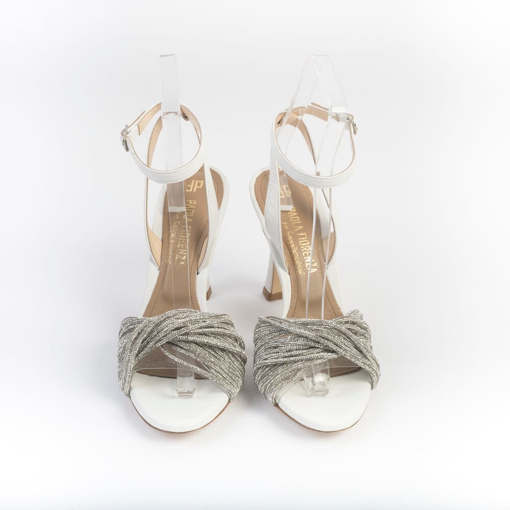 PAOLA FIORENZA - Sandali con Tacco - Scarlett - Cristalli - Bianco Scarpe Donna PAOLA FIORENZA