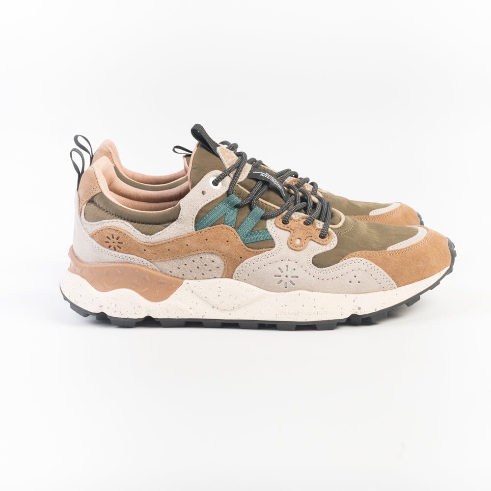 FLOWER MOUNTAIN - Sneakers Yamano 3 - 1E98 - Verde Brown Taupe Scarpe Uomo FLOWER MOUNTAIN