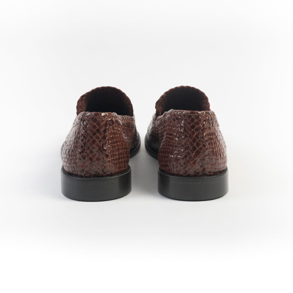 POESIE VENEZIANE - Mocassino - SPG30 - Pelle Marrone Intreccio Scarpe Donna POESIE VENEZIANE