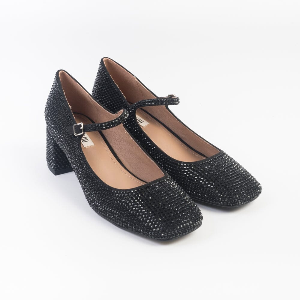 BIBI LOU - Mary Jane Cardiff- 703Z - Nero Swarovsky Scarpe Donna BIBI LOU