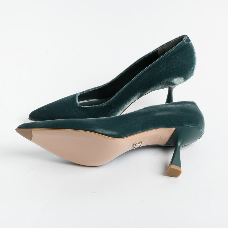SERGIO LEVANTESI - Decolletè - Julia - Velluto Petrolio Scarpe Donna SERGIO LEVANTESI