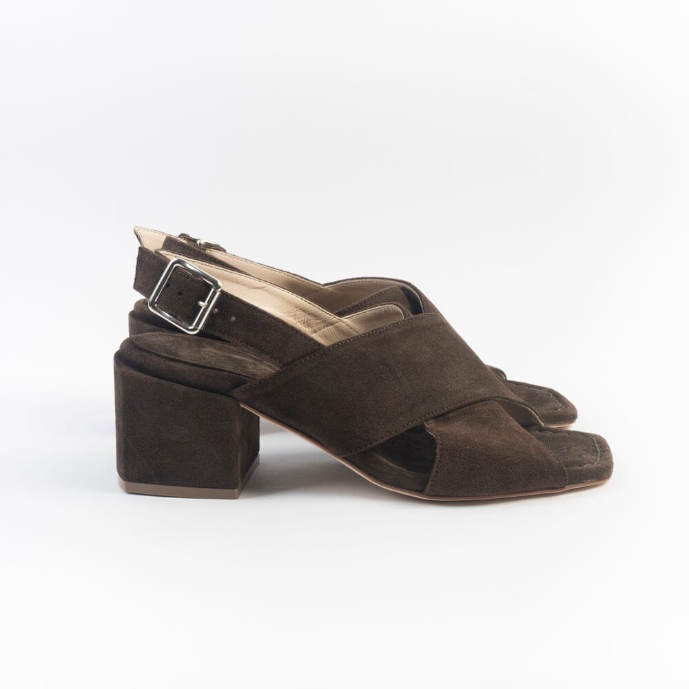 ANNA F. - Sandali con Tacco - 3725 - Velour Marrone Scarpe Donna Anna F.
