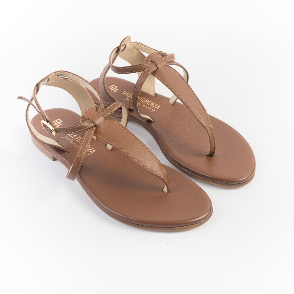 PAOLA FIORENZA - Sandali bassi infradito Triangolo - Cuoio Scarpe Donna PAOLA FIORENZA