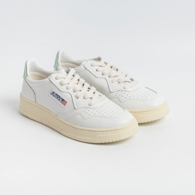 AUTRY LL62 - Sneakers LOW WOM ALL LEAT - Bianco metallizzato Verde Scarpe Donna AUTRY - Collezione donna 