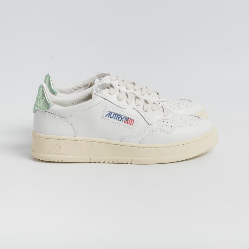 AUTRY LL62 - Sneakers LOW WOM ALL LEAT - Bianco metallizzato Verde Scarpe Donna AUTRY - Collezione donna