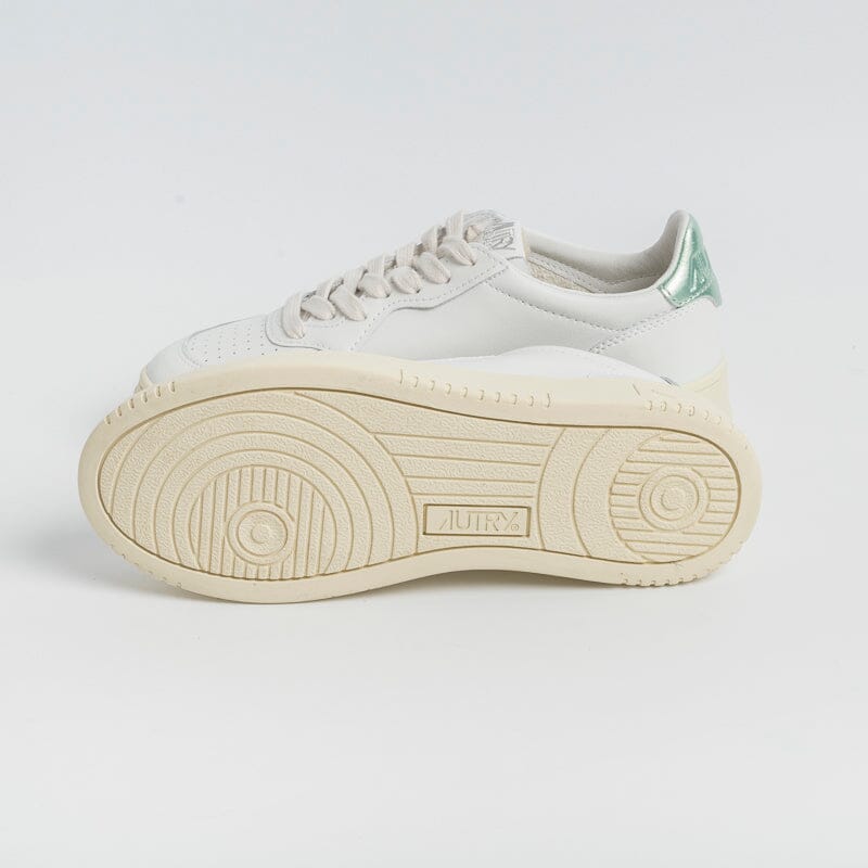 AUTRY LL62 - Sneakers LOW WOM ALL LEAT - Bianco metallizzato Verde Scarpe Donna AUTRY - Collezione donna