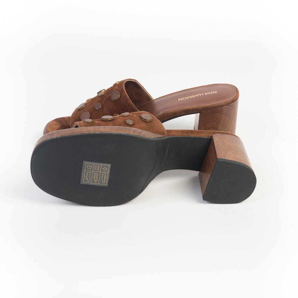 NOAH HARMON - Mule con tacco - 10296 - Camoscio Cuoio Scarpe Donna NOAH HARMON - Collezione Donna