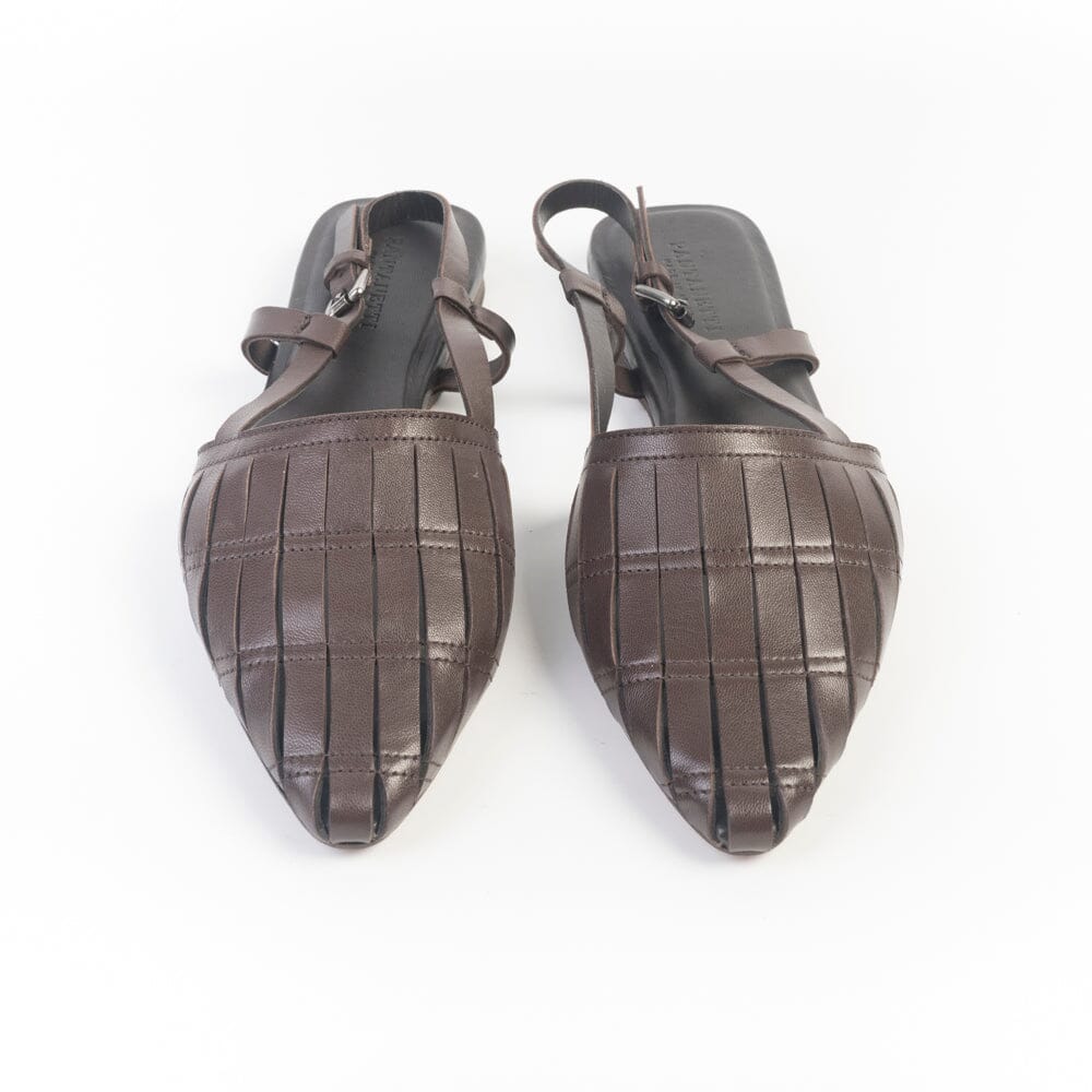 PANTANETTI - Sling Back 19795 - Pelle Cacao Scarpe Donna PANTANETTI