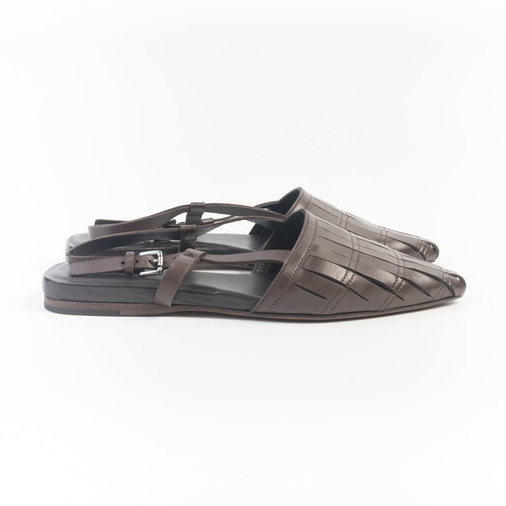 PANTANETTI - Sling Back 19795 - Pelle Cacao Scarpe Donna PANTANETTI