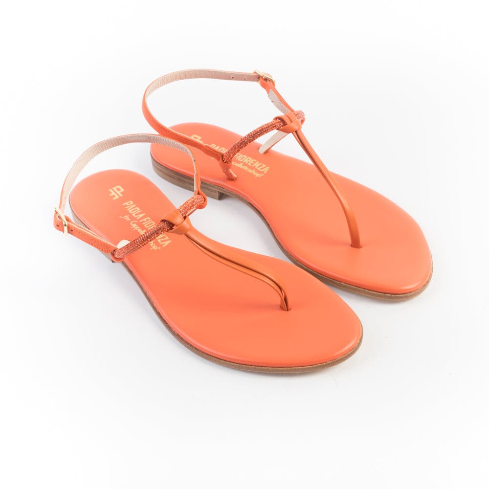 PAOLA FIORENZA - Sandali bassi infradito in microcristalli - FD05 - Arancione Scarpe Donna PAOLA FIORENZA