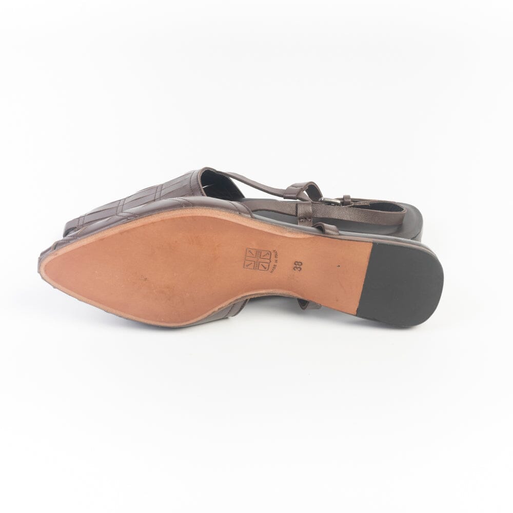 PANTANETTI - Sling Back 19795 - Pelle Cacao Scarpe Donna PANTANETTI