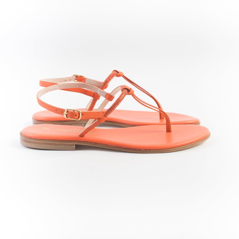 PAOLA FIORENZA - Sandali bassi infradito in microcristalli - FD05 - Arancione Scarpe Donna PAOLA FIORENZA