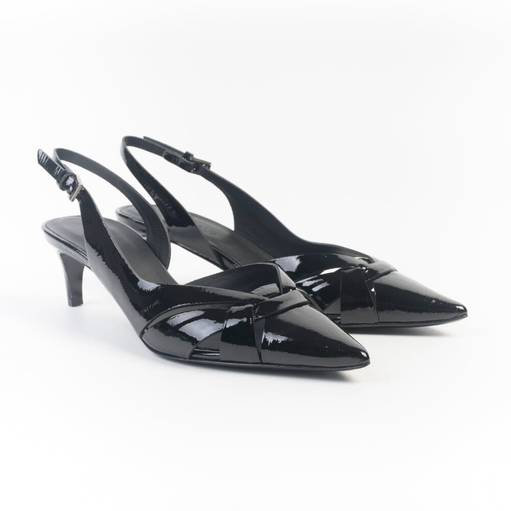 DEL CARLO - Sling back Tacco - 11702 - Paris - Vetro Nero Scarpe Donna DEL CARLO