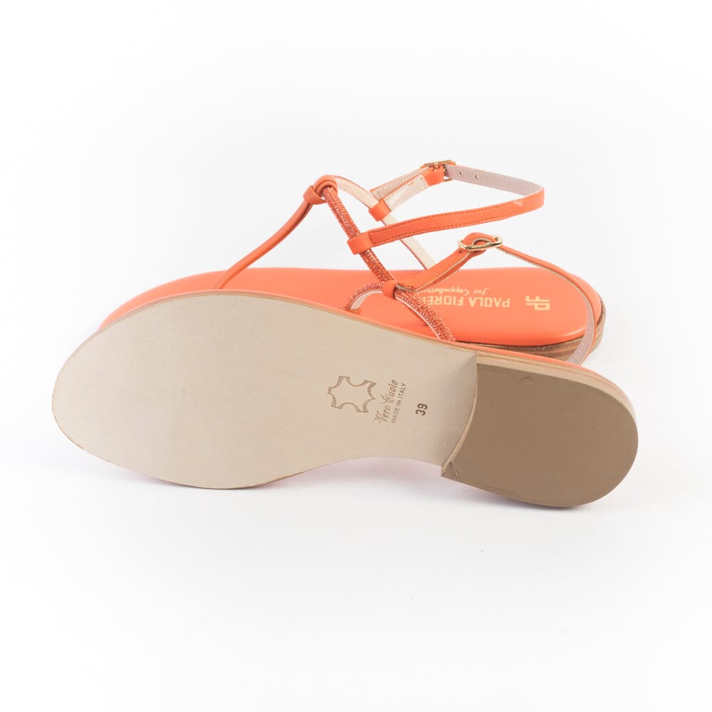 PAOLA FIORENZA - Sandali bassi infradito in microcristalli - FD05 - Arancione Scarpe Donna PAOLA FIORENZA