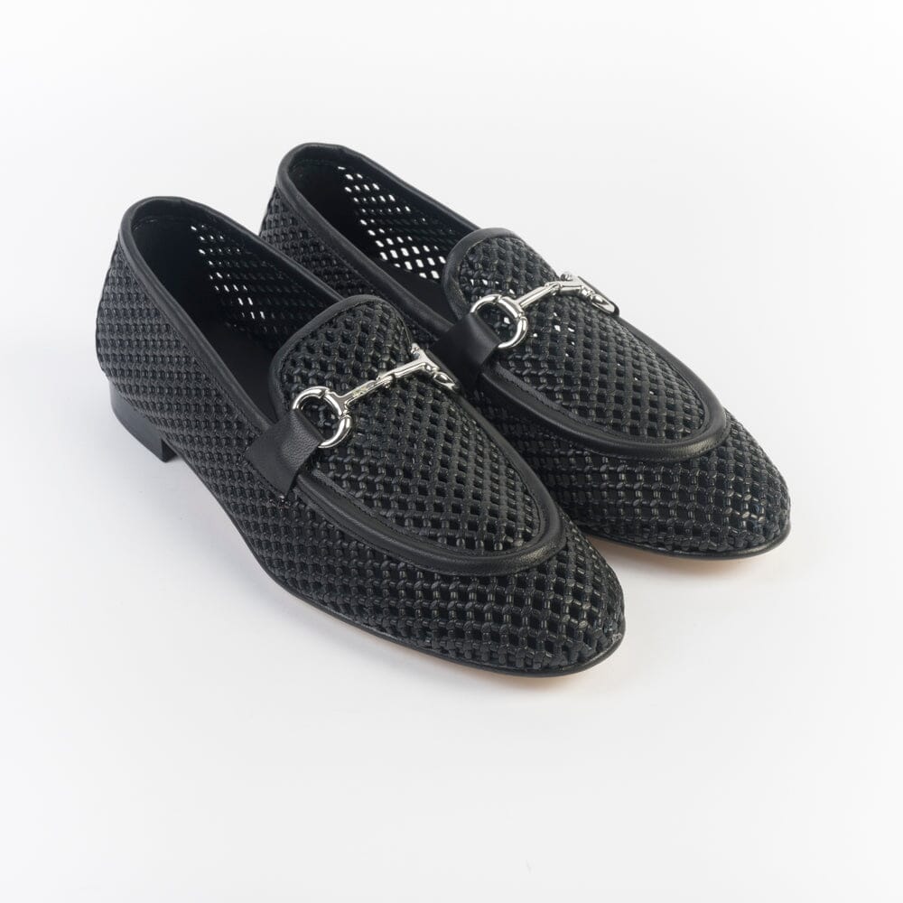 POEVE - Mocassino - JJA67 - Pelle Traforata Nero Scarpe Donna POESIE VENEZIANE