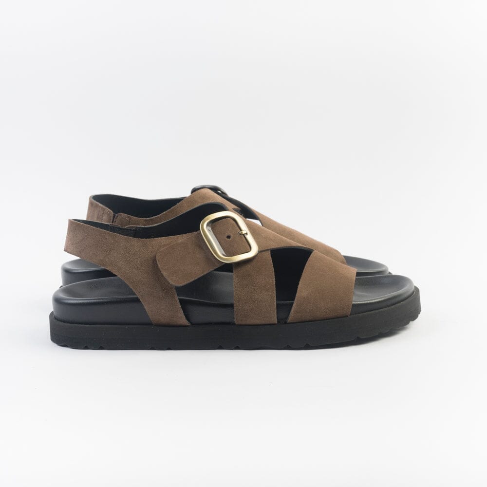 CappellettoShop - Sandali Bassi - 214 - Camoscio Moka Scarpe Donna CAPPELLETTO 1948