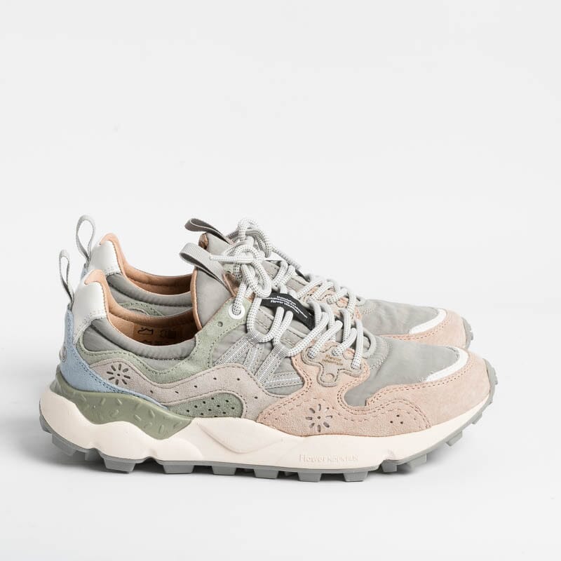 FLOWER MOUNTAIN - Sneakers Yamano 1M15 - Grigio/ Rosa Scarpe Donna FLOWER MOUNTAIN