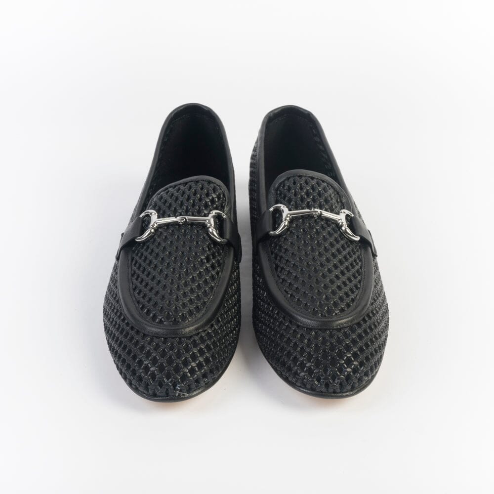 POEVE - Mocassino - JJA67 - Pelle Traforata Nero Scarpe Donna POESIE VENEZIANE